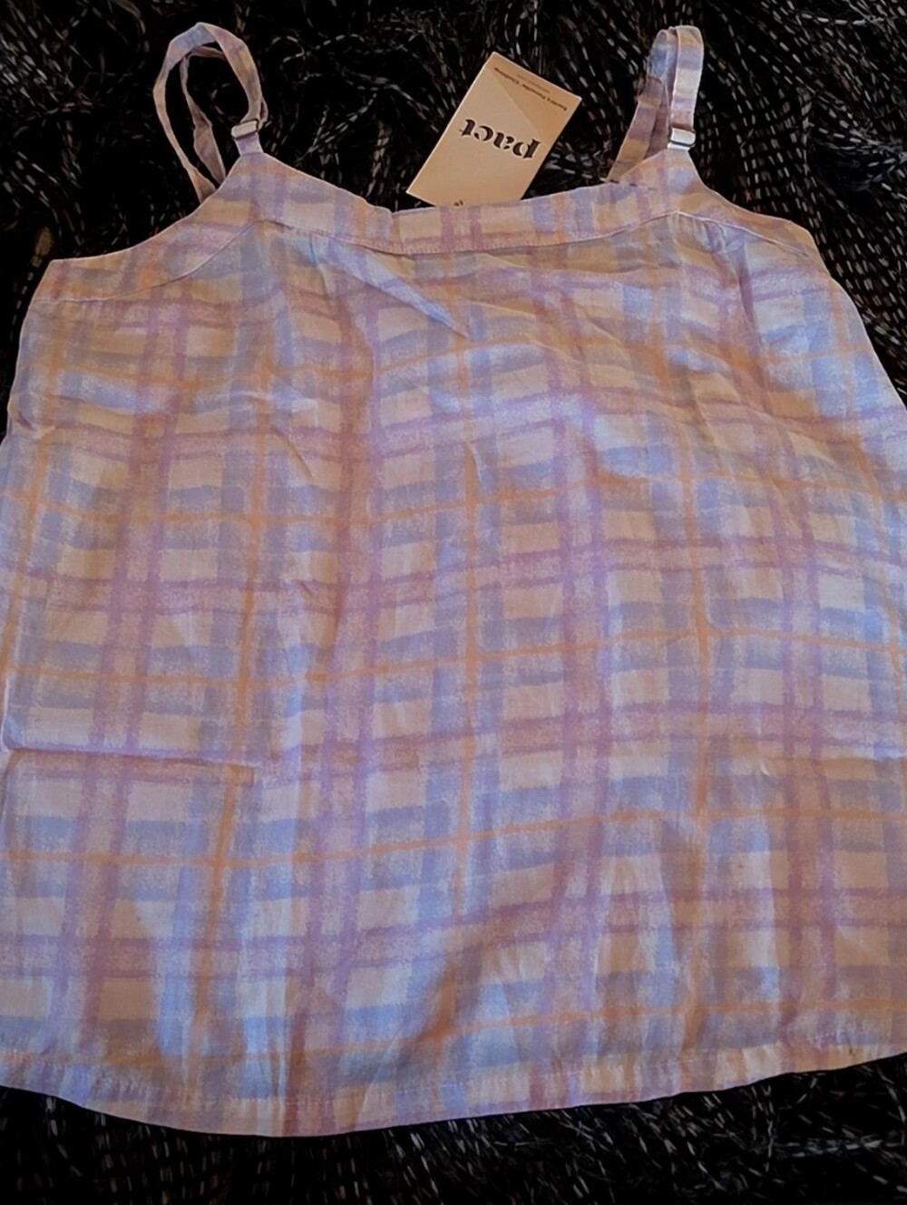❗️NWT- Pact Lavender & Cream Plaid Spaghetti Strap Cami